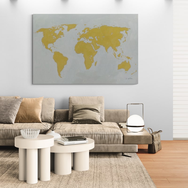 Golden World by James Wiens wall art in a living room