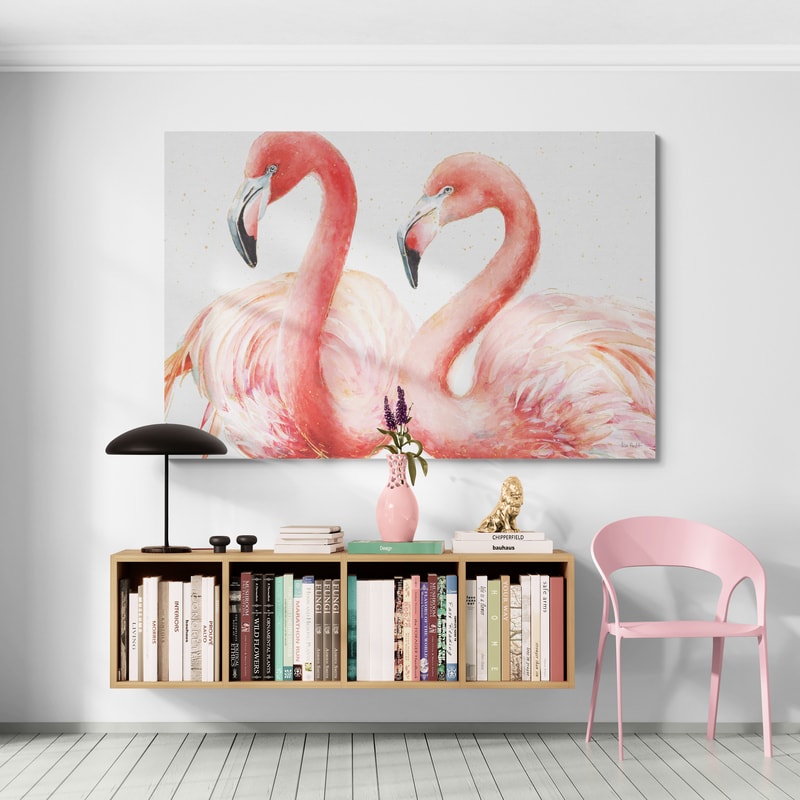 Gracefully Pink I by Lisa Audit wall art in a hallway