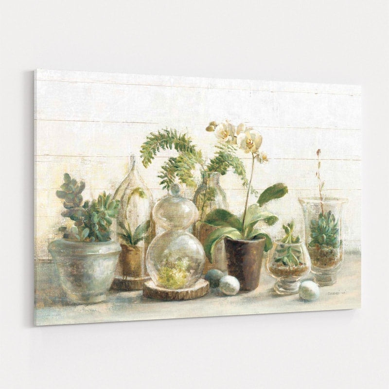 Greenhouse Orchids On Shiplap by Danhui Nai wall art