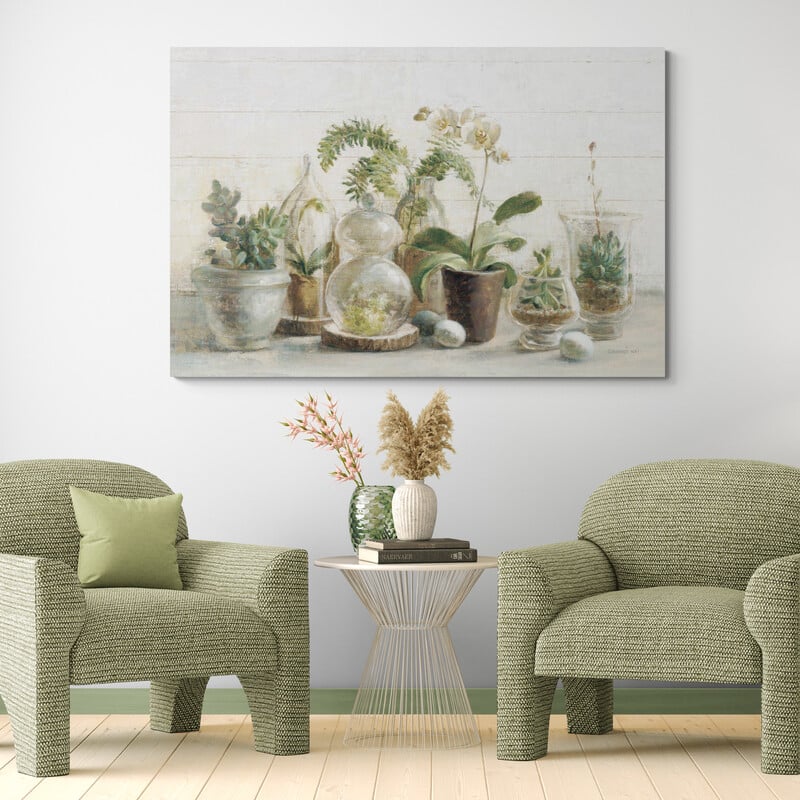 Greenhouse Orchids On Shiplap by Danhui Nai wall art from Glam Wall Art
