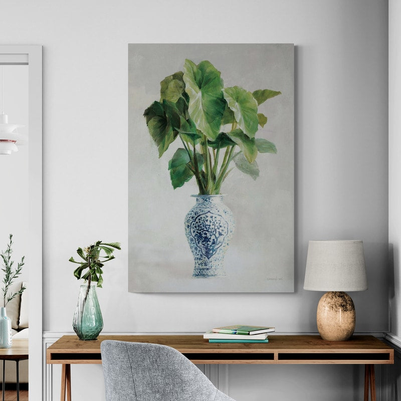 Greenhouse Palm Chinoiserie I by Danhui Nai wall art in a living room