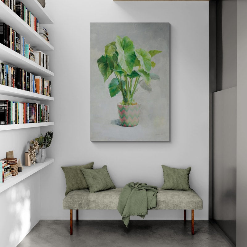 Greenhouse Palm I Chevron Pot by Danhui Nai wall art from Glam Wall Art