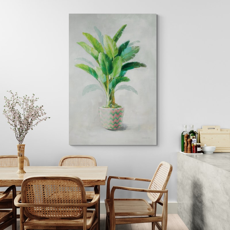 Greenhouse Palm II Chevron Pot by Danhui Nai wall art from Glam Wall Art