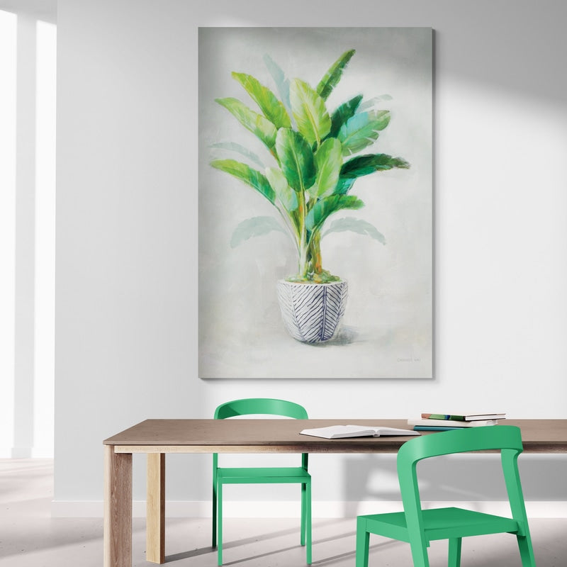 Greenhouse Palm II Navy Pot by Danhui Nai wall art from Glam Wall Art