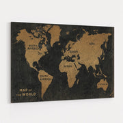 Grunge World Map Black Gold by James Wiens wall art
