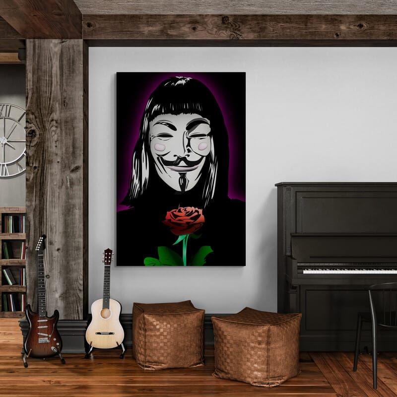 Guy Fawkes Mask by Technodrome1 wall art from Glam Wall Art