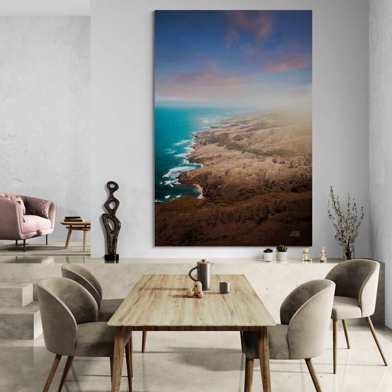 Hawaiian Shoreline by Max Blakesberg Studios wall art in a living room