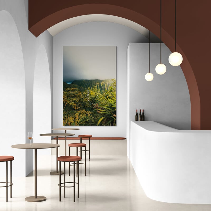 Hawaiian Tropics by Max Blakesberg Studios wall art in a living room