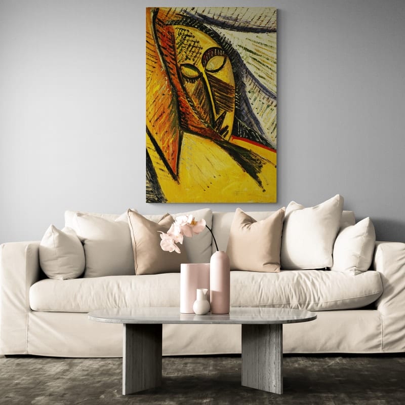 Head of a Sleeping Woman by Pablo Picasso wall art in a living room