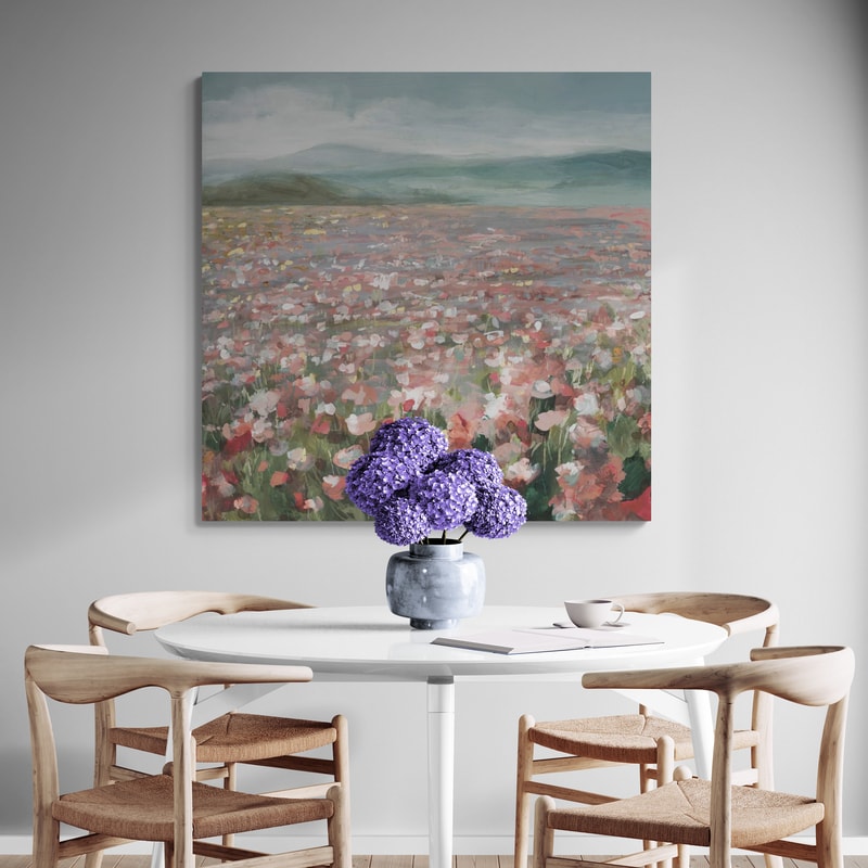 Headland Wildflowers Light by Danhui Nai wall art in a dining room