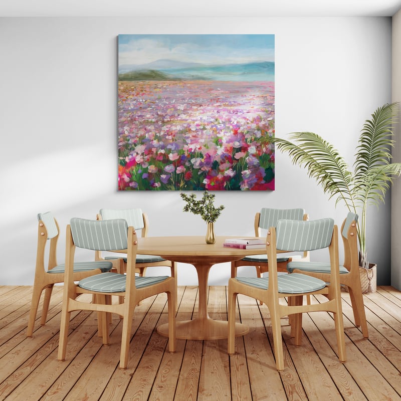 Headland Wildflowers by Danhui Nai wall art in a dining room