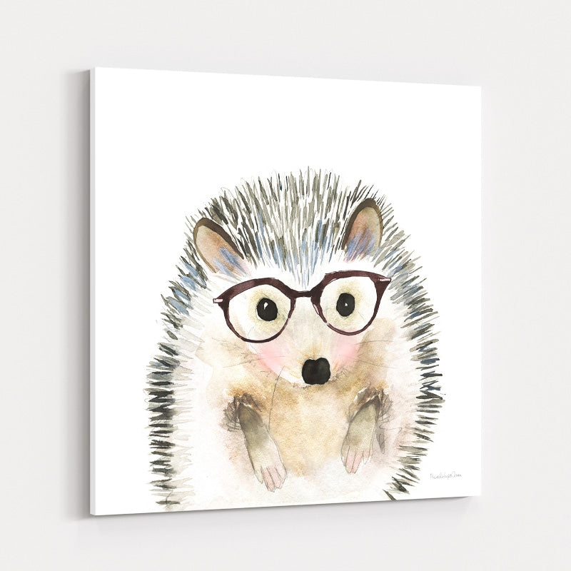 Hedgehog in Glasses by Mercedes Lopez Charro wall art