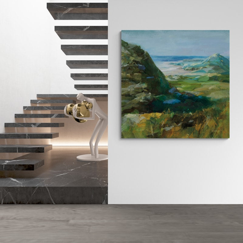Hidden Beach by Danhui Nai wall art in a hallway