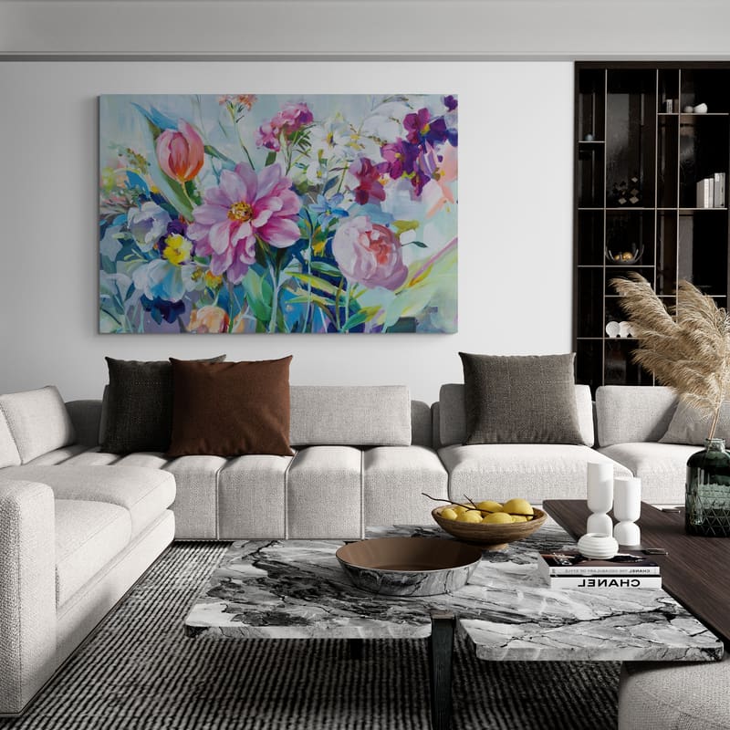 High Summer Garden I by Danhui Nai wall art in a living room