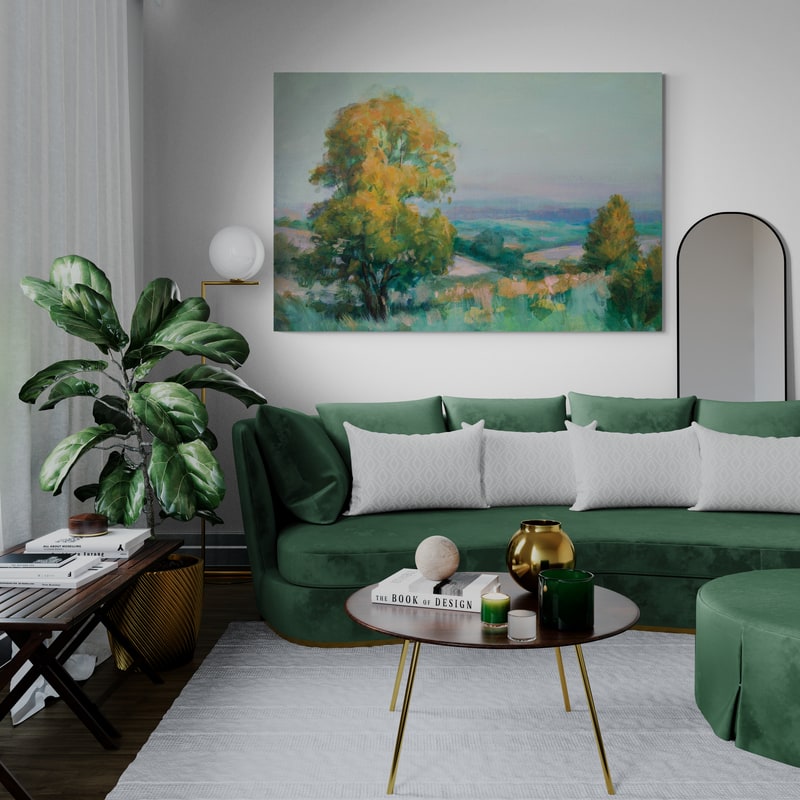 Hilltop Oak by Danhui Nai wall art in a living room
