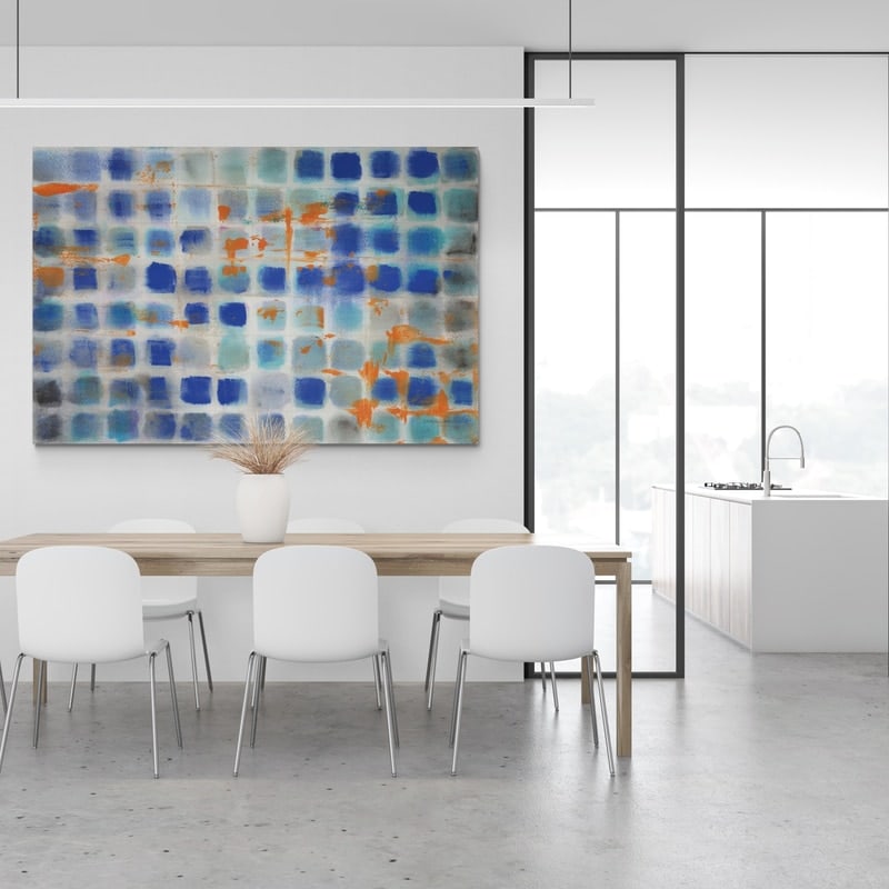 Hip Geometry by Danhui Nai wall art in a dining room