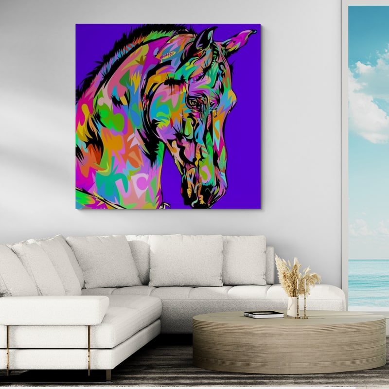 Horse Face 2023 by Technodrome1 wall art in a living room