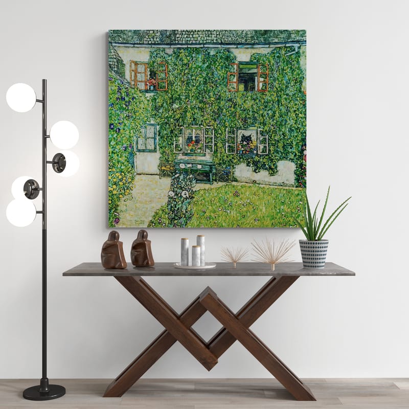 House in Weissenbach of Attersee Lake by Gustav Klimt wall art from Glam Wall Art