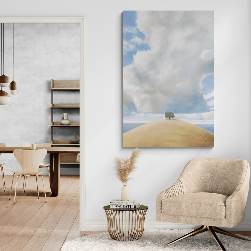 House On The Hill by James Wiens wall art in a living room
