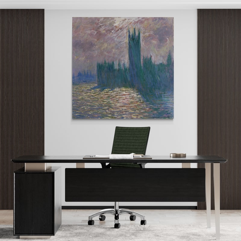 Houses of Parliament Reflection of the Thames 1900-01 by Claude Monet wall art from Glam Wall Art
