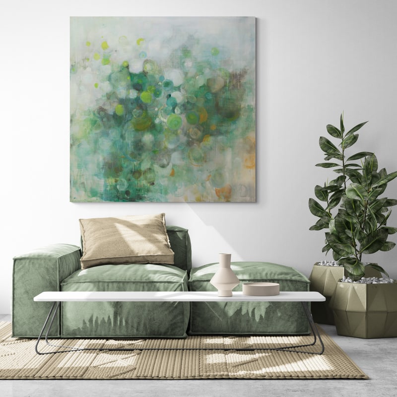 Green Mist by Danhui Nai wall art in a living room