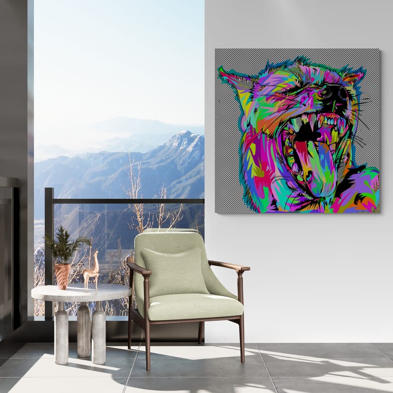 Hyena 2023 by Technodrome1 wall art in a living room