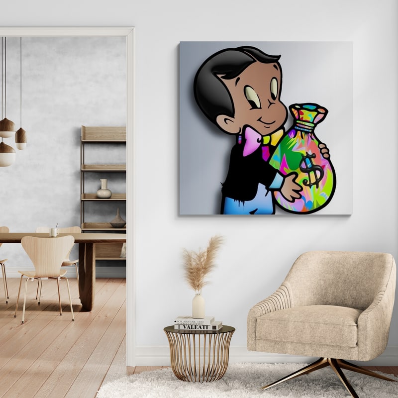 I Am Rich by Technodrome1 wall art in a living room