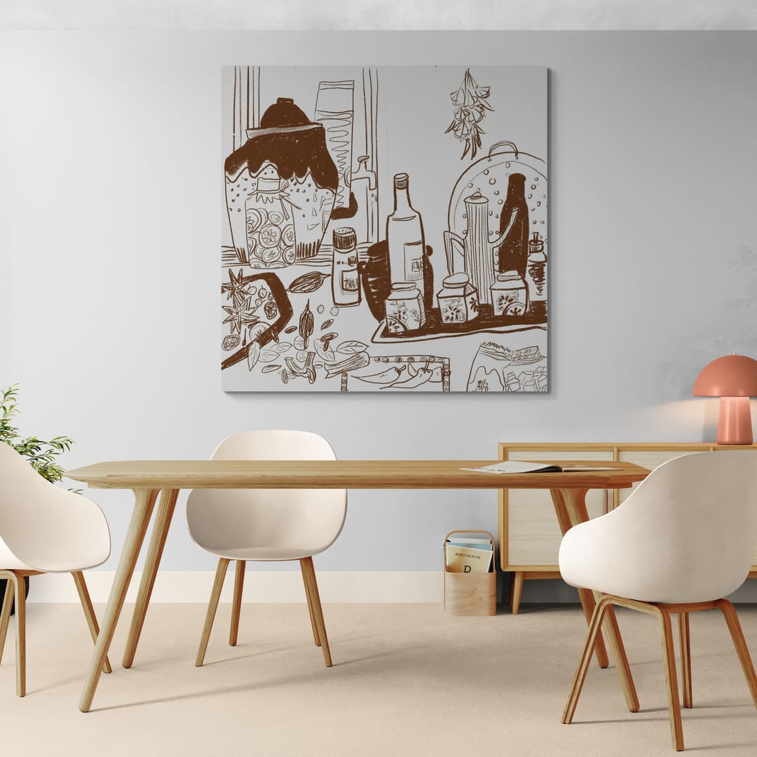 Impressions of Home - Delicious Moments by Lisha Sun wall art in a dining room