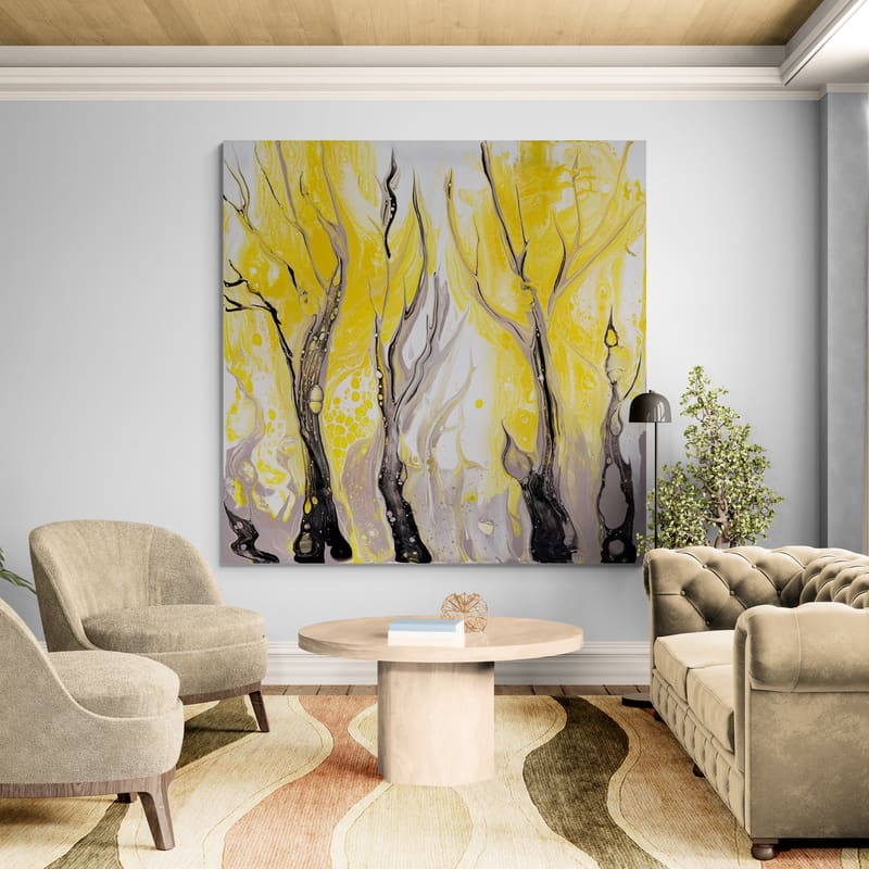 Intense Yellow by Marina Strijakova wall art in a living room