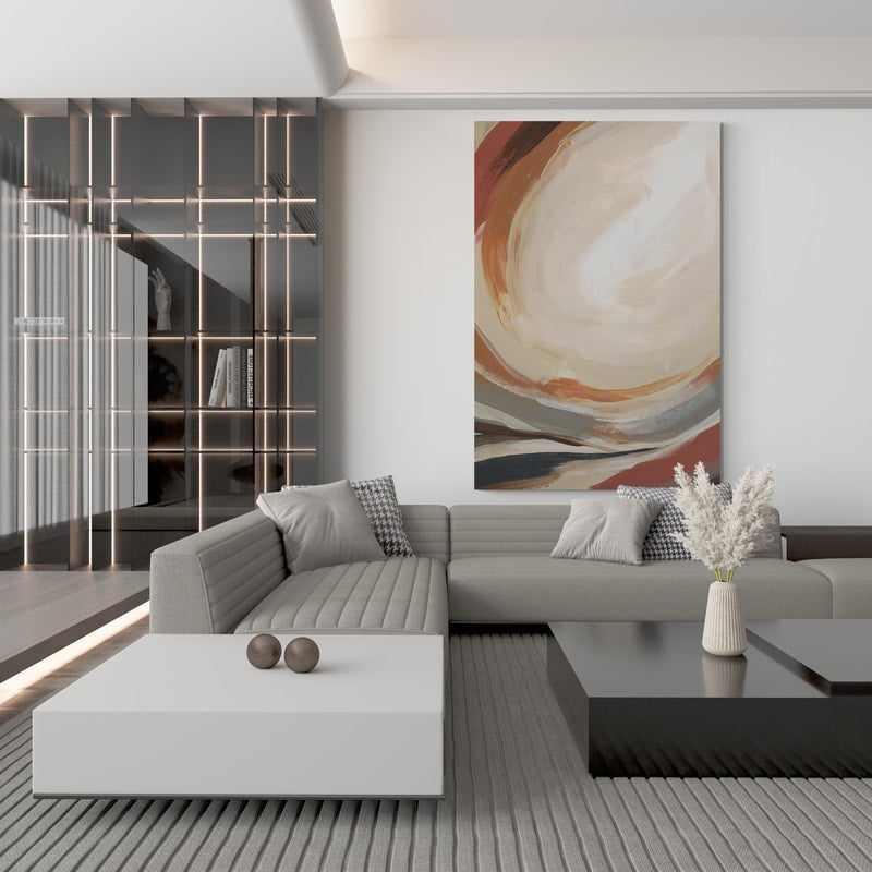 Into Bohemia Abstracts 3 by Jetty Home wall art in a living room