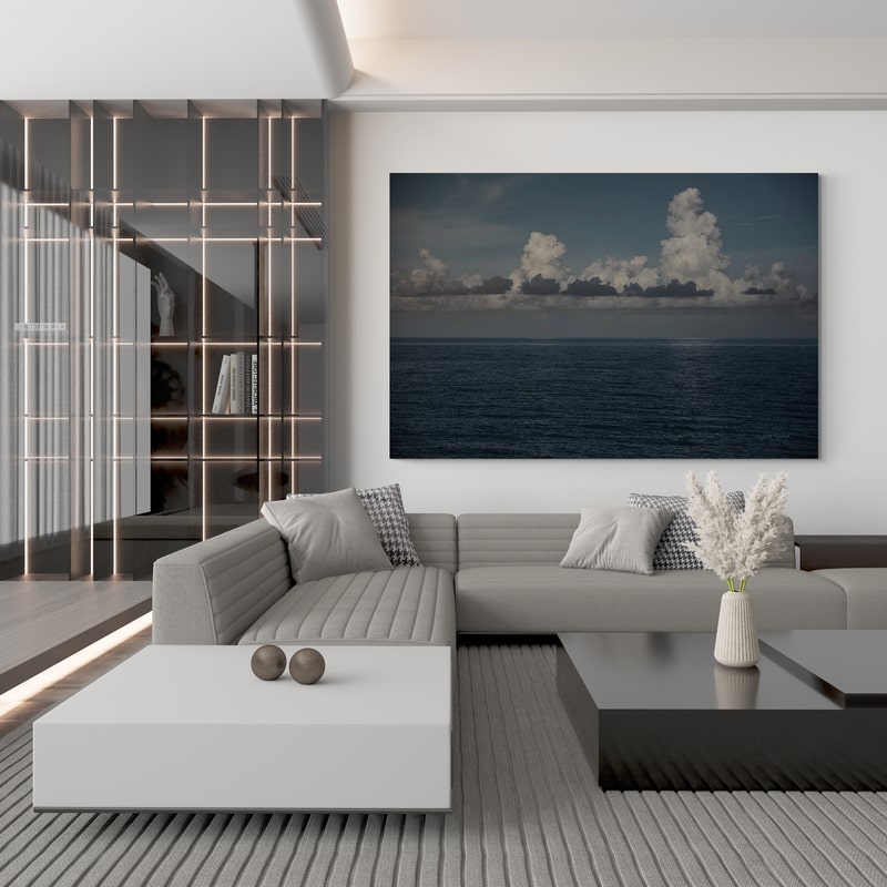 Into The Deep I by Elizabeth Urquhart wall art in a living room