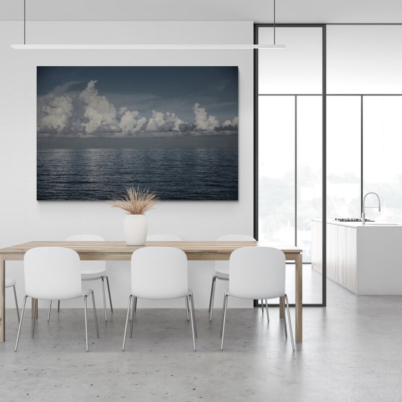 Into The Deep II by Elizabeth Urquhart wall art in a dining room
