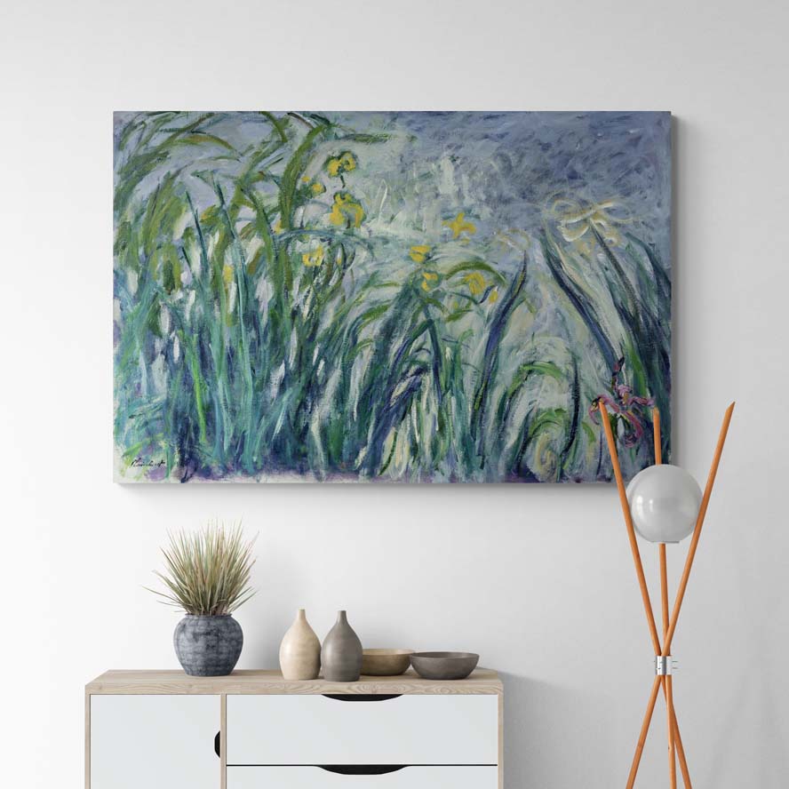 Iris Jaunes Et Mauves by Claude Monet wall art from Glam Wall Art