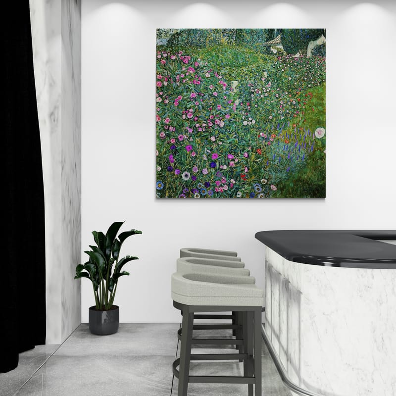 Italian Garden Landscape by Gustav Klimt wall art in a dining room