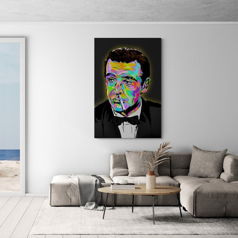 James Bond Sean Connery by Technodrome1 wall art in a living room