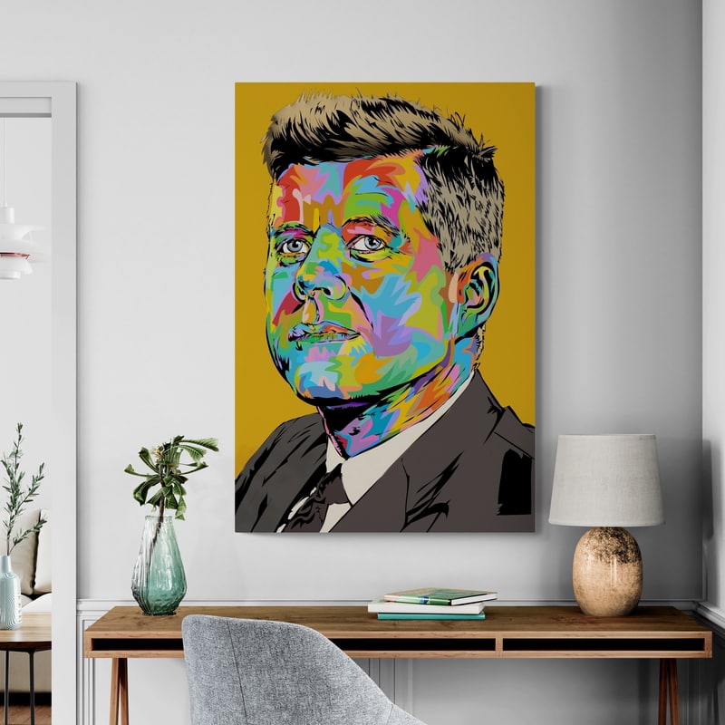JFK 2025 by Technodrome1 wall art in a living room