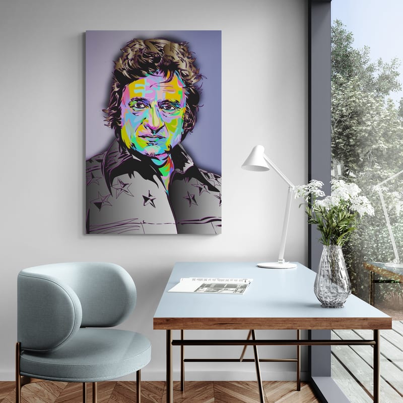 Johny Cash 2024 by Technodrome1 wall art in a living room