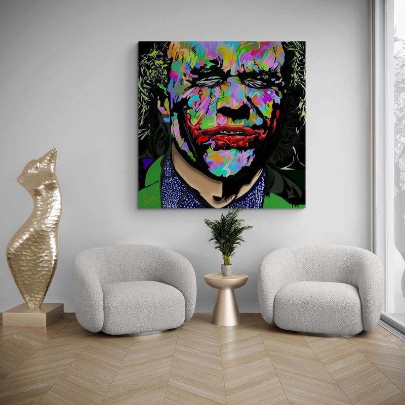 Joker Ledger 2025 by Technodrome1 wall art in a living room