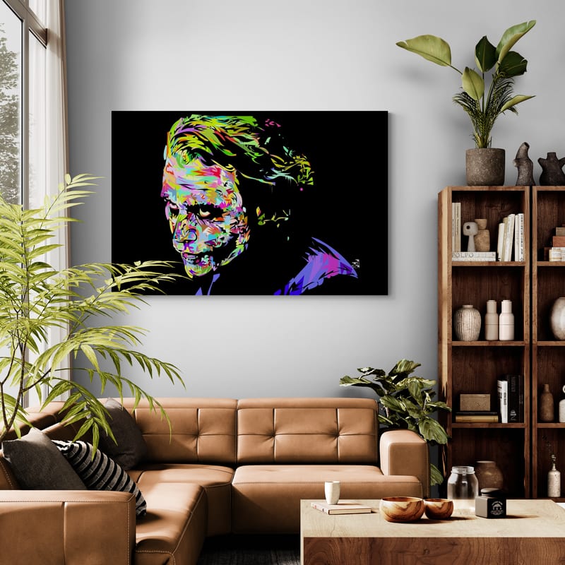 Joker by Technodrome1 wall art in a living room