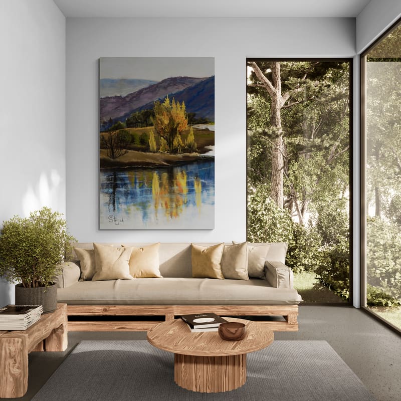 Jounama Creek by Marina Strijakova wall art in a living room