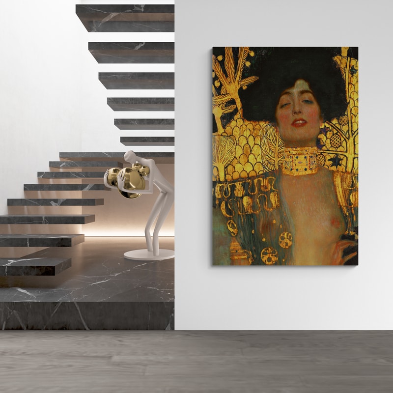 Judith And The Head Of Holofernes by Gustav Klimt wall art from Glam Wall Art
