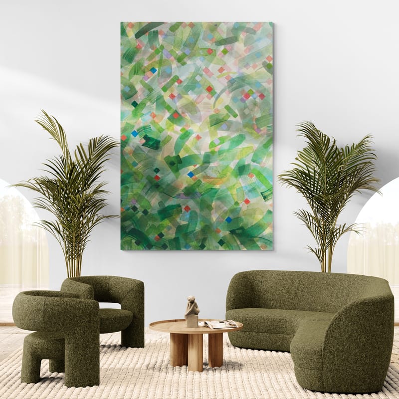 Jungle Abstract I by Danhui Nai wall art in a living room