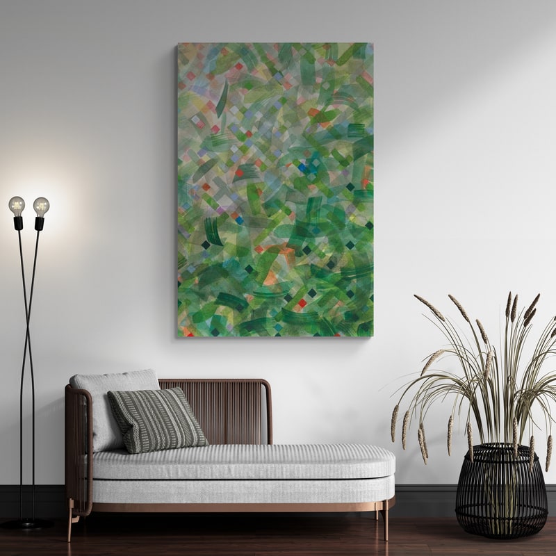 Jungle Abstract II by Danhui Nai wall art in a living room