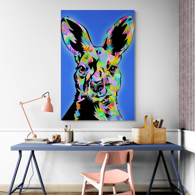 Kangaroo 2025 by Technodrome1 wall art in a living room
