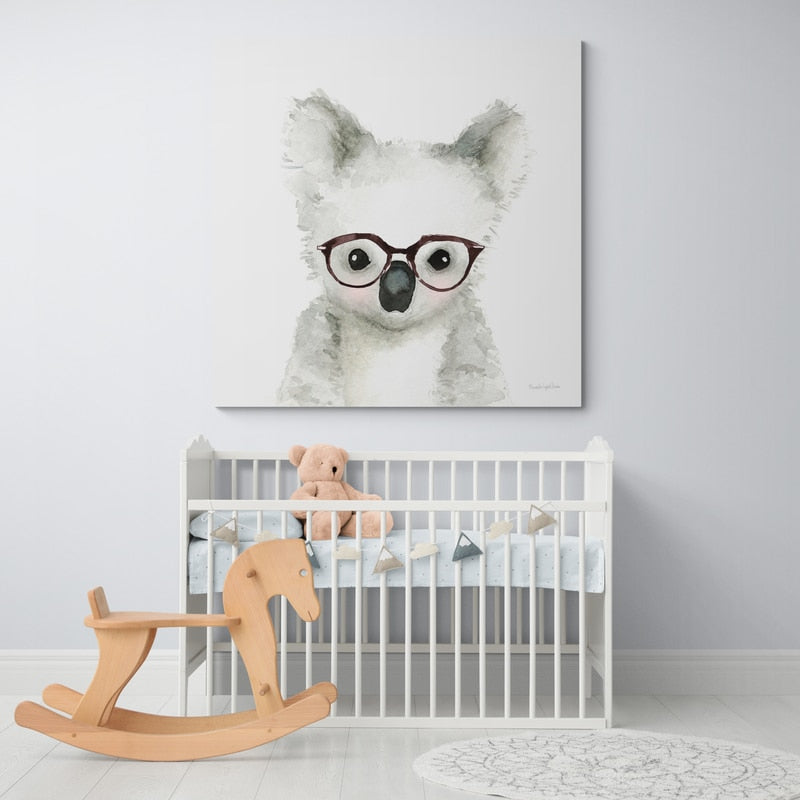 Koala in Glasses by Mercedes Lopez Charro wall art from Glam Wall Art