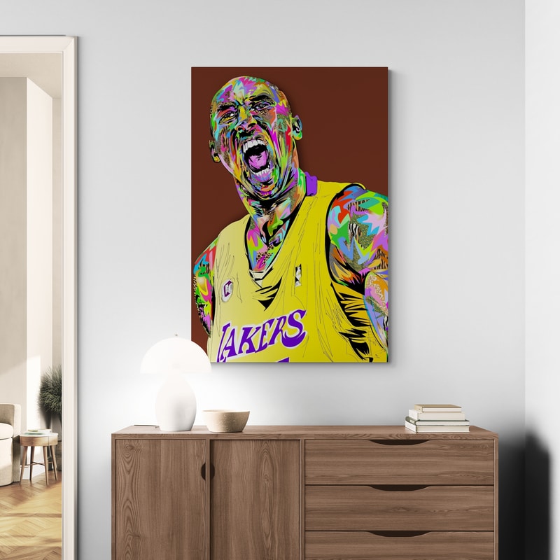 Kobe Yell by Technodrome1 wall art in a hallway