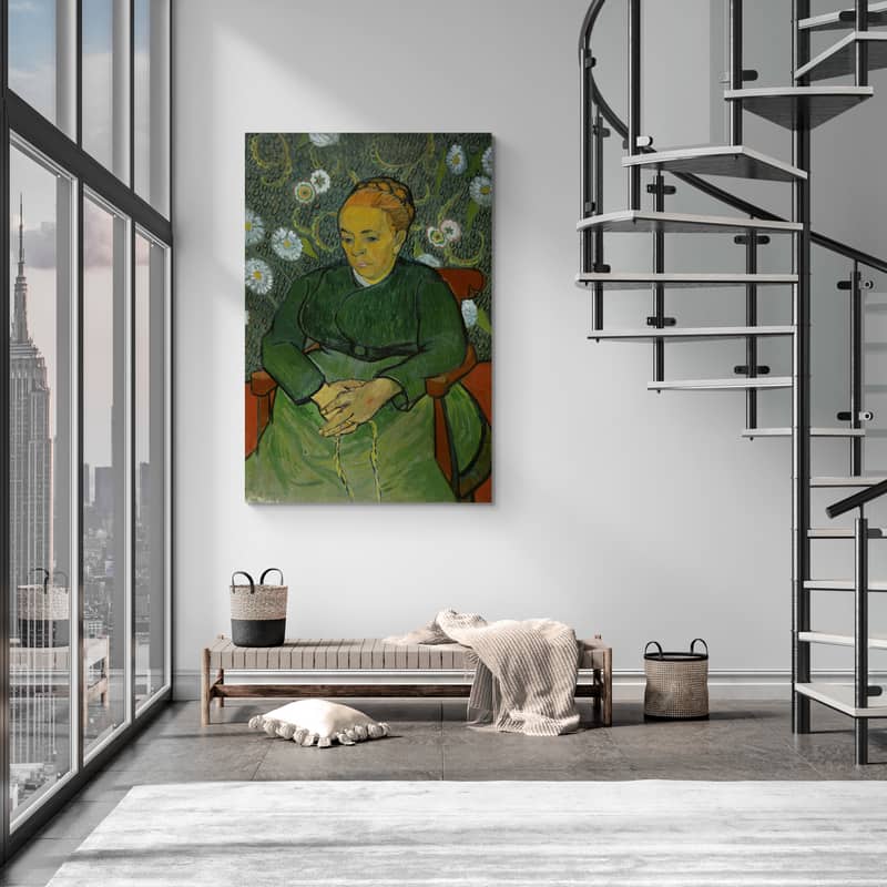 La Berceuse Augustine Roulin 1889 by Vincent Van Gogh wall art in a living room