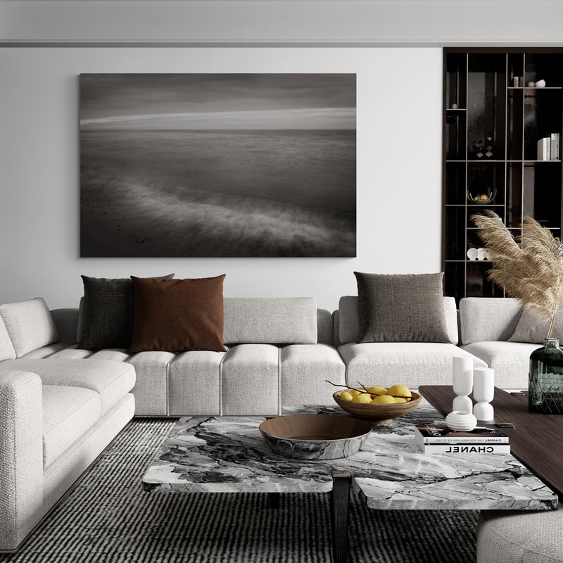 Lake Superior Beach I Bw by Alan Majchrowicz wall art in a living room