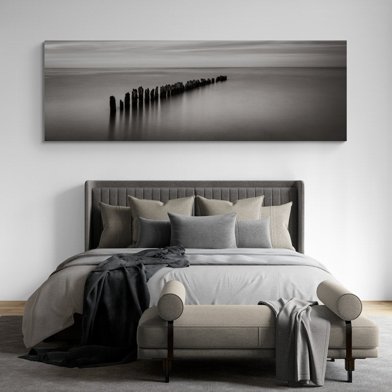 Lake Superior Old Pier Iii by Alan Majchrowicz wall art in a bedroom
