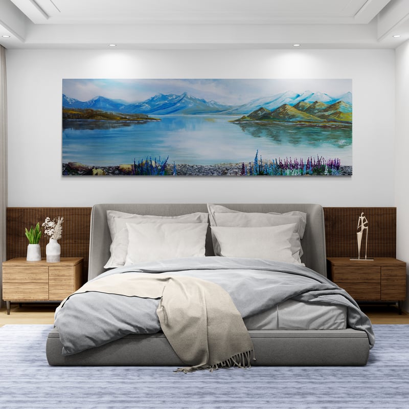 Lake Tekapo Lupins V2 by Marina Strijakova wall art from Glam Wall Art